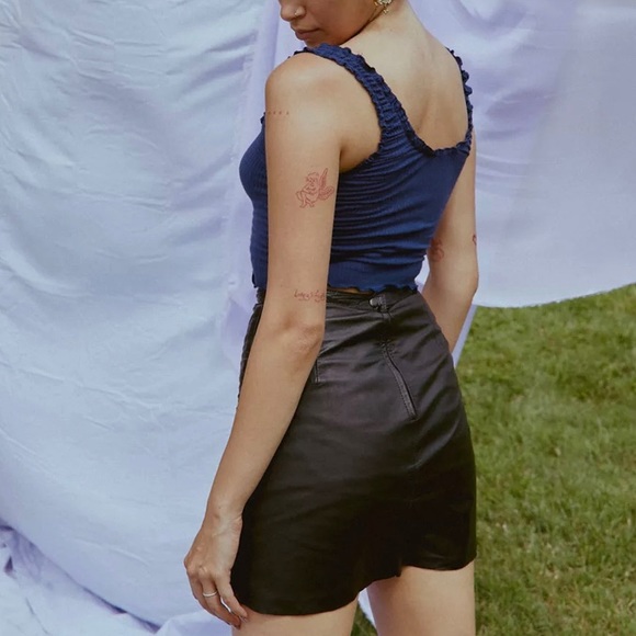 Urban Outfitters Renewal Leather Mini Skirt - Picture 2 of 5